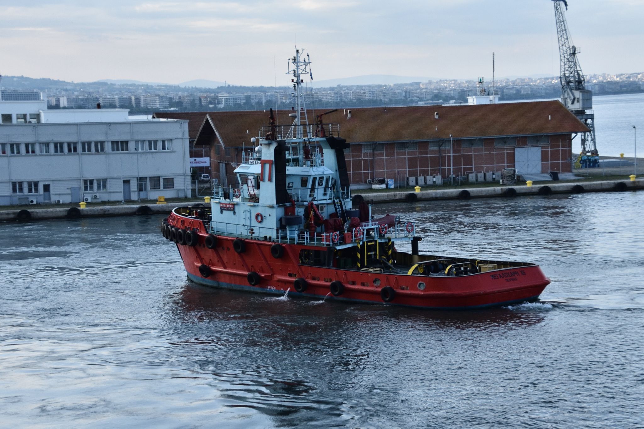 Back on board watching the activity in the port